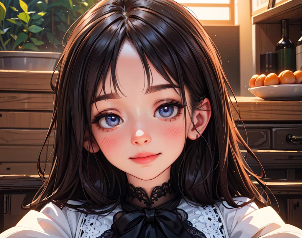 a young boy from a village, smiling with satisfaction after paying the full amount for properly weighed sweets, detailed portrait, beautiful detailed eyes, beautiful detailed lips, extremely detailed face, longeyelashes, villager clothing, intricate details, (best quality,4k,8k,highres,masterpiece:1.2),ultra-detailed,(realistic,photorealistic,photo-realistic:1.37),portrait,vibrant colors,warm lighting