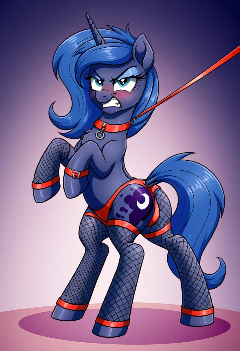 Pony  angry  Princessa luna in   in fishnet tights  b  night club walks on a leash