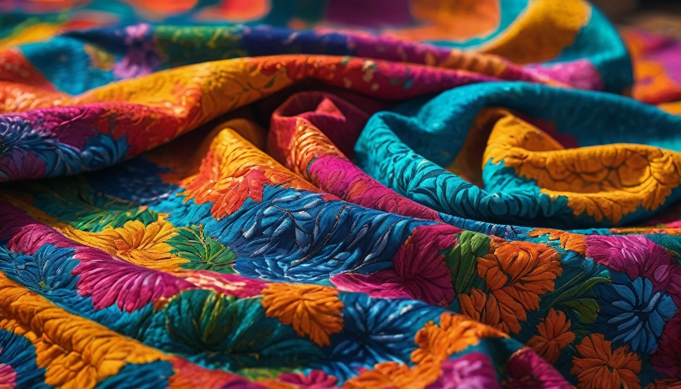 create an image demonstrating the styled of ((Kantha)) styled, hyper- realism, 8K high definition, swirly vibrant colors, sharp focus, insanely detaileda