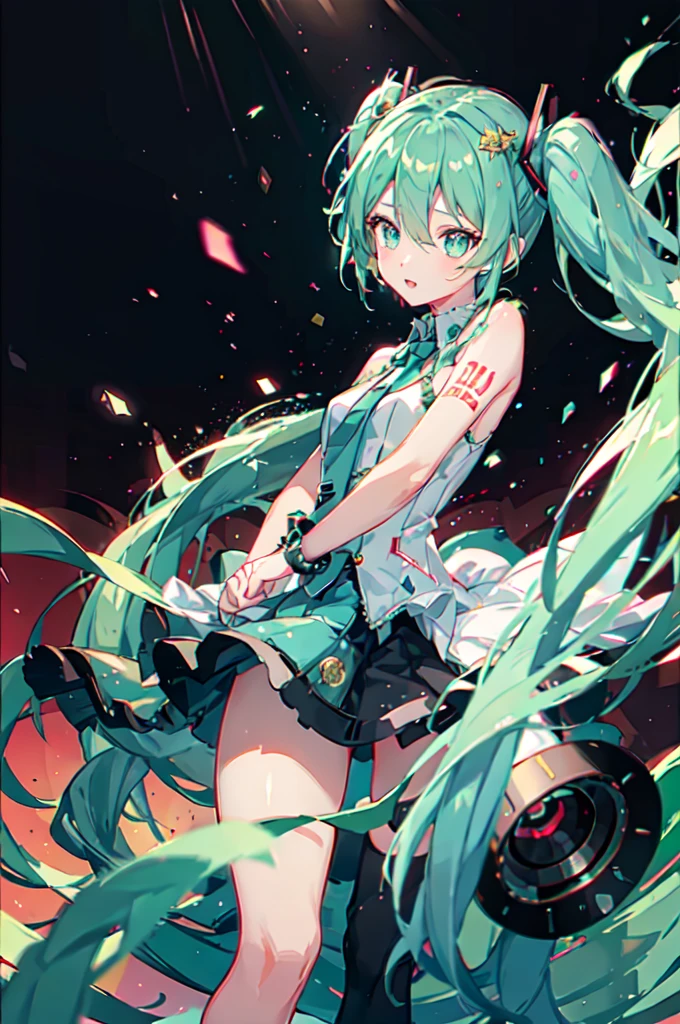 Beautiful Virtual Singer, Miku, With twin tails, Expressing pain, Big eyes, round face, Red clothes, Floral print, High resolution, 超High resolution, Studio Lighting, Very detailed, Realistic, 8k.
Painful expression, Makina style body, vivid pink skin, Tet Vocaloid, punching Miku, close, Dynamic light and shadow, Sharp focus, Depth of written boundary, Physically Based Rendering, Professional, Vibrant colors, Bokeh.