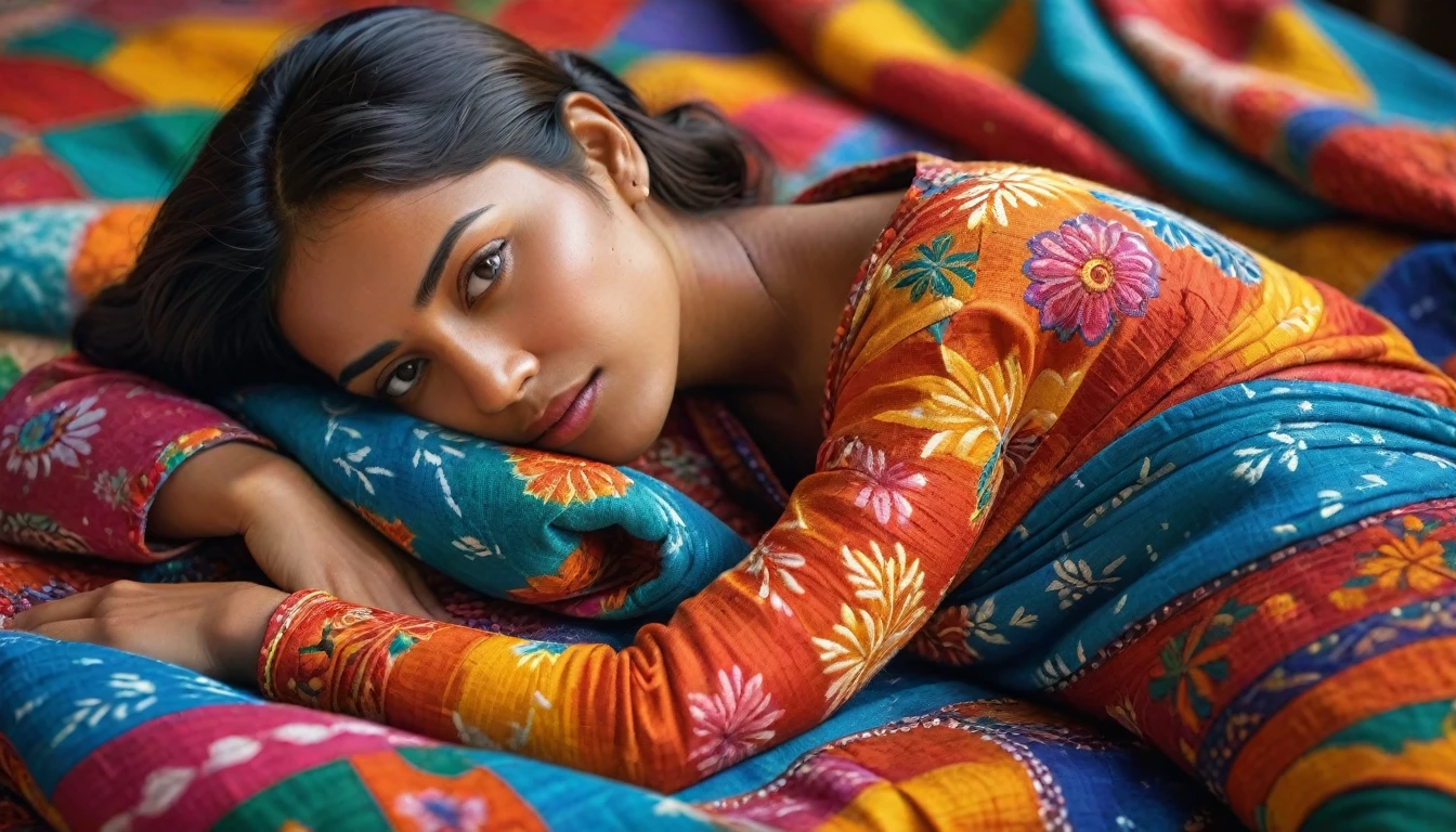 create an image demonstrating the styled of ((Kantha)) styled, hyper- realism, 8K high definition, swirly vibrant colors, sharp focus, insanely detaileda