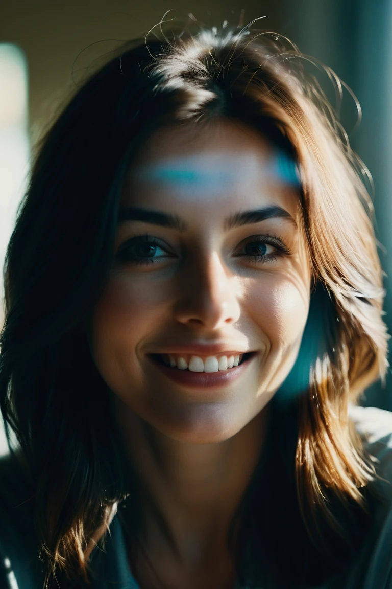 closeup portrait, Surreal, amazing quality, masterpiece, best quality, awesome, inspiring, a light smiling amused woman with hair over her eyes, hair completely covers her face. cinematic composition, soft shadows,
atmospheric haze, Film grain, cinematic film still, shallow depth of field, highly detailed, high budget, cinemascope, moody, epic, OverallDetail, 2000s vintage RAW photo, photorealistic, candid camera, color graded cinematic, atmospheric lighting, imperfections, natural, shallow dof