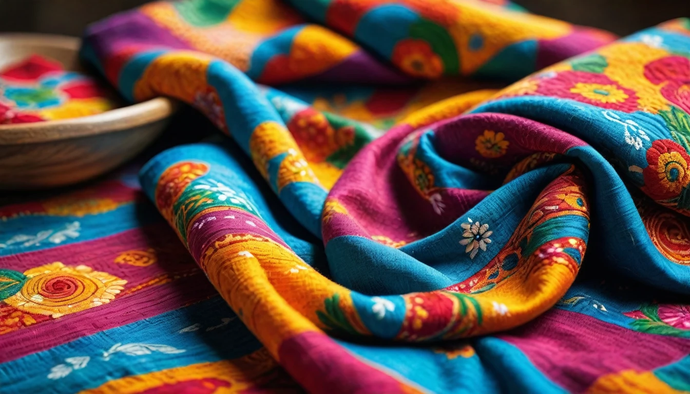 create an image demonstrating the styled of ((Kantha)) styled, hyper- realism, 8K high definition, swirly vibrant colors, sharp focus, insanely detaileda