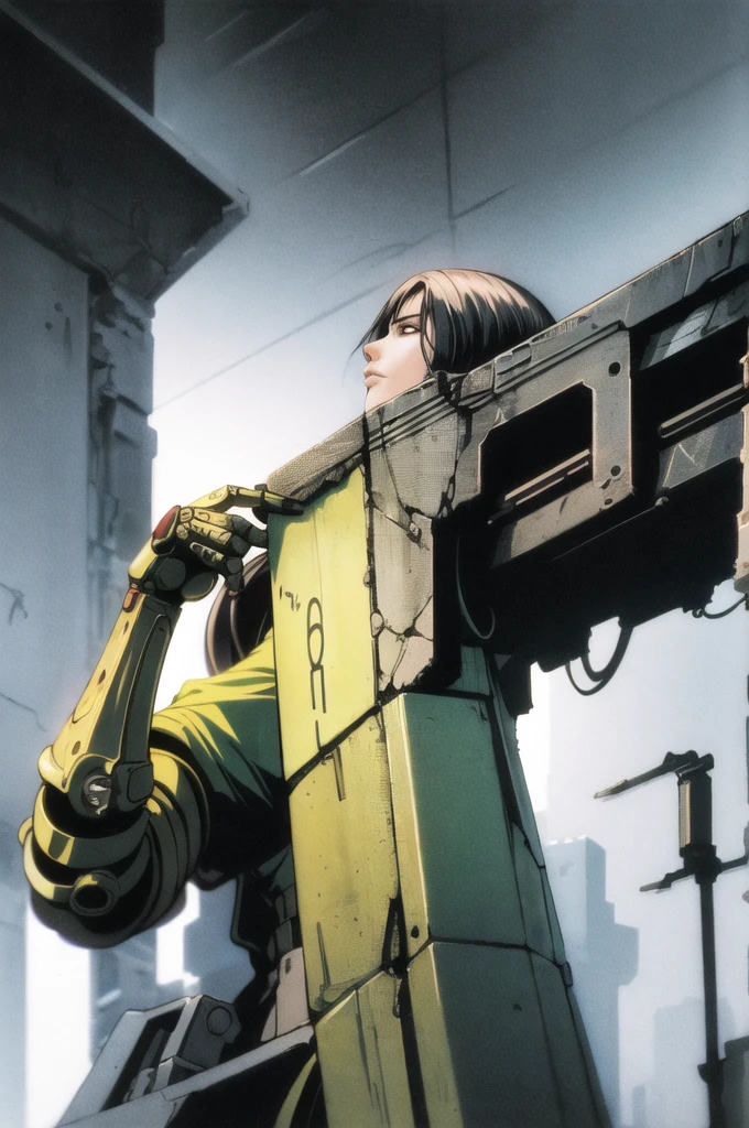 deedlit, record of lodoss war, 1girl, solo, (((cyberpunk))), cyborg, robot, mechanical arms, upper body
