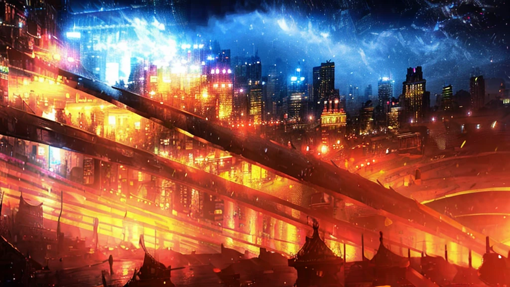 a futuristic tartarian civilization, a city at sunset, intricate architecture, advanced technology, glowing energy fields, dramatic lighting, cinematic atmosphere, stunning vistas, digital art, 8k, ultradetailed, photorealistic, masterpiece