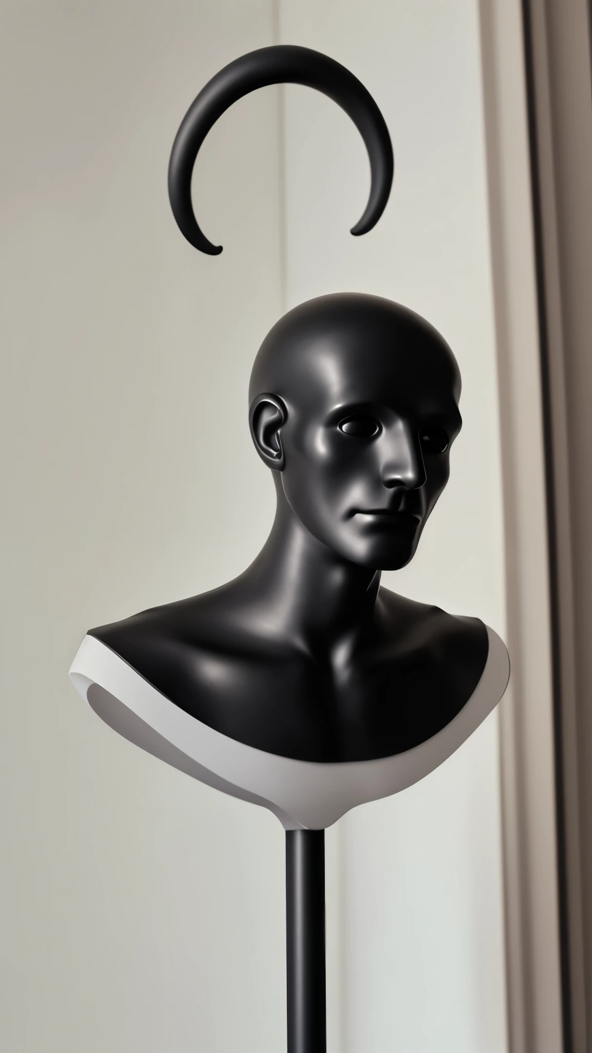 there is a mannequin wearing a black shirt with a white logo, creepy mannequin, he has an elongated head shape, surreal alien ribbed white fruit, twisted god with no face, well detailed head with led eyes, head and bust only, no face mask, ribbed man face portrait, gigantic man head, full subject shown in photo, head fully visible
2
there is a mannequin wearing a black shirt with a white logo, a surrealist sculpture by Jaakko Mattila, reddit, new sculpture, creepy mannequin, he has an elongated head shape, surreal alien ribbed white fruit, twisted god with no face, well detailed head with led eyes, head and bust only, no face mask, ribbed man face portrait
