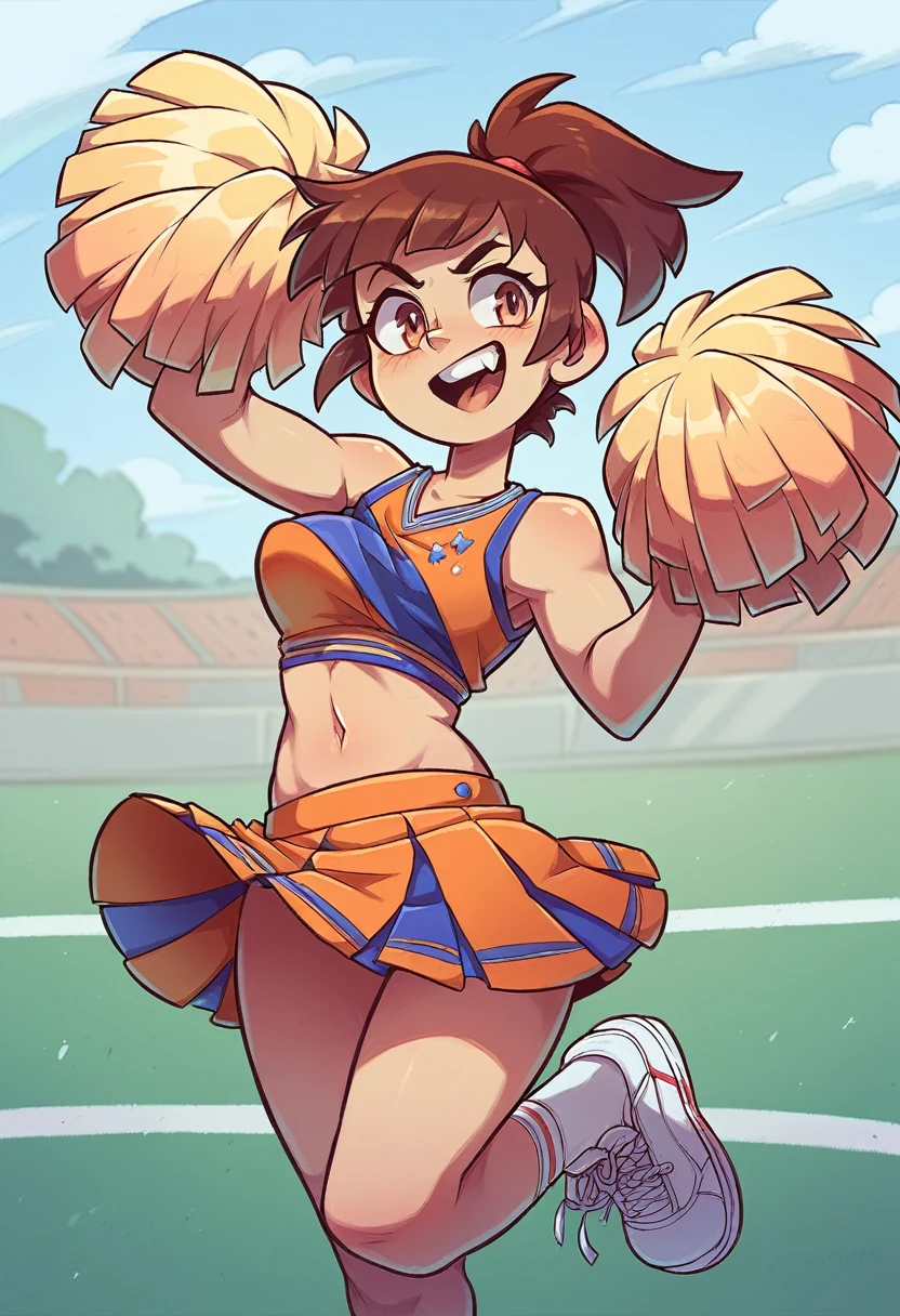 cheerleader rooting for the team to lose