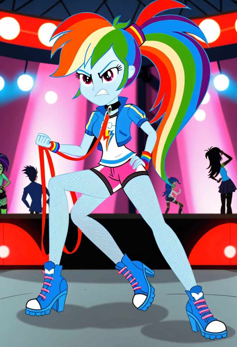 Eqg angry rainbow dash in in fishnet tights b night club walks on a leash