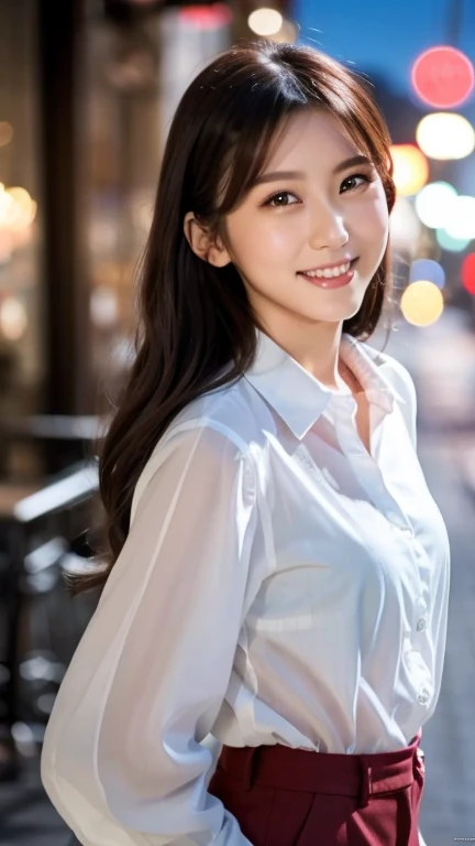 1 Girl, (Wearing a shirt:1.2), (Supercluster), Very beautiful Japanese idol portraits,
(RAW Photos, Highest quality), (Realistic, Realistic:1.4), (masterpiece),
Very delicate and beautiful, Very detailed, 2k wallpaper, wonderful, finely, Very detailed CG Unity 8K wallpaper, Very detailed, High resolution, Soft Light,
Beautiful detailed girl, Very detailed eyes and face, Beautiful and sophisticated nose, Beautiful and beautiful eyes, Cinema Lighting,
(Fashion magazine photography:1.3), (Outdoor), (night lighting), (Waterfront),
(Semi-long hair),
Complete Anatomy, Slender body, Small breasts, smile with teeth, open mouse, skinny pants, sheer shirt, random color shirt,
