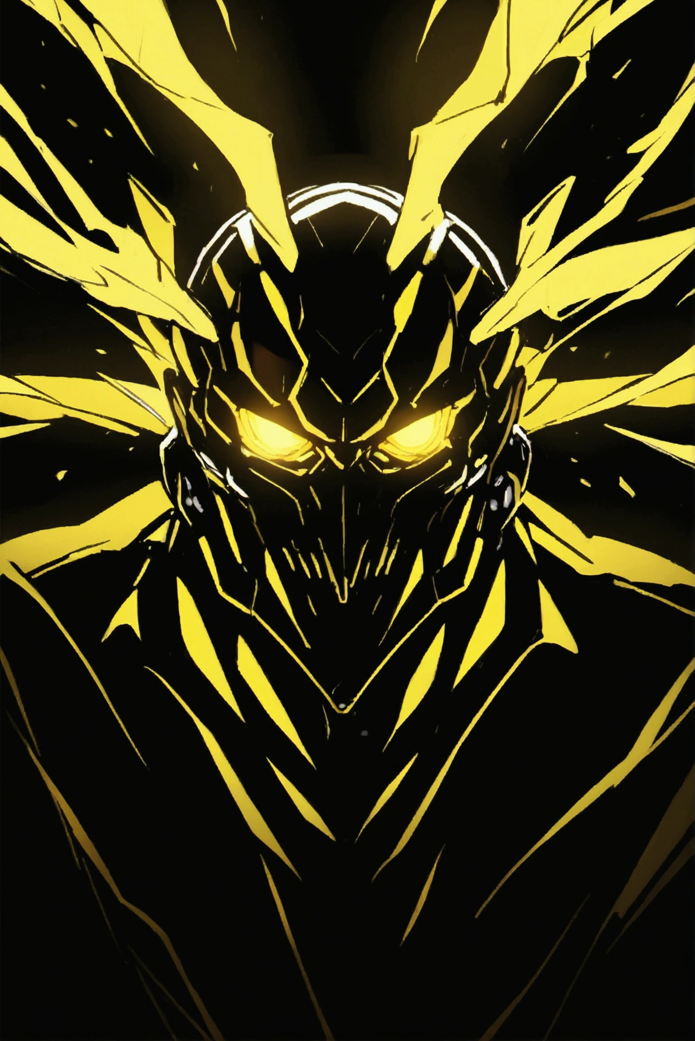 Black background with yellow aggressive lights