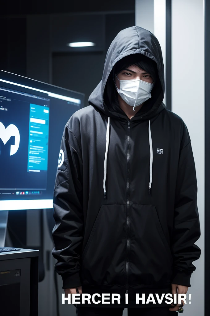Faça um hacker anonymous, with your mask.
He is standing.
品質: realisitic.