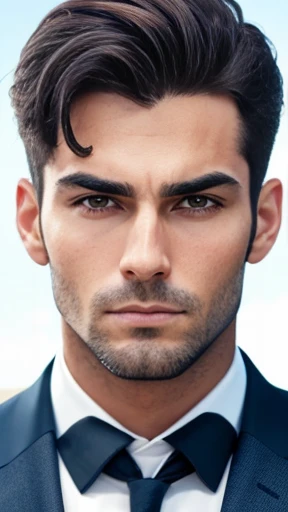 A perfect Aquiba man focus on the face