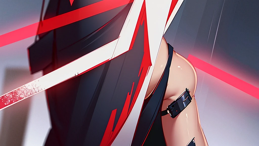 a banner for twitch with seax in a cyberpunk style with red, white, and black colors, prime and elegant look, more premium, without curves, and more intimidating