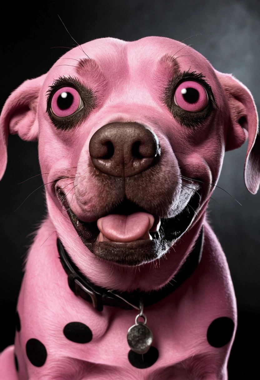 The house of courage the cowardly dog pink dog with black spots