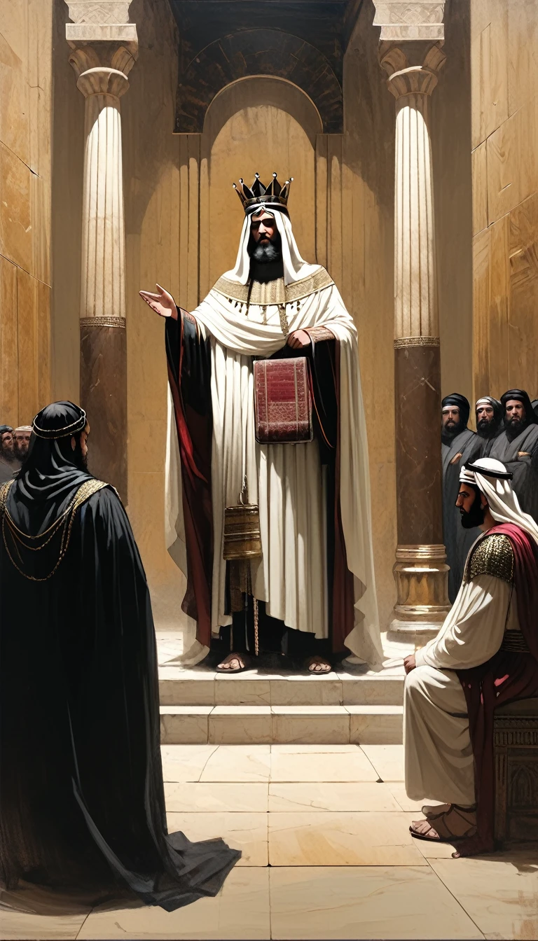 Sam Spratt Style - Realistic Style,  A scene that highlights King Herod, The large, ruled Judea