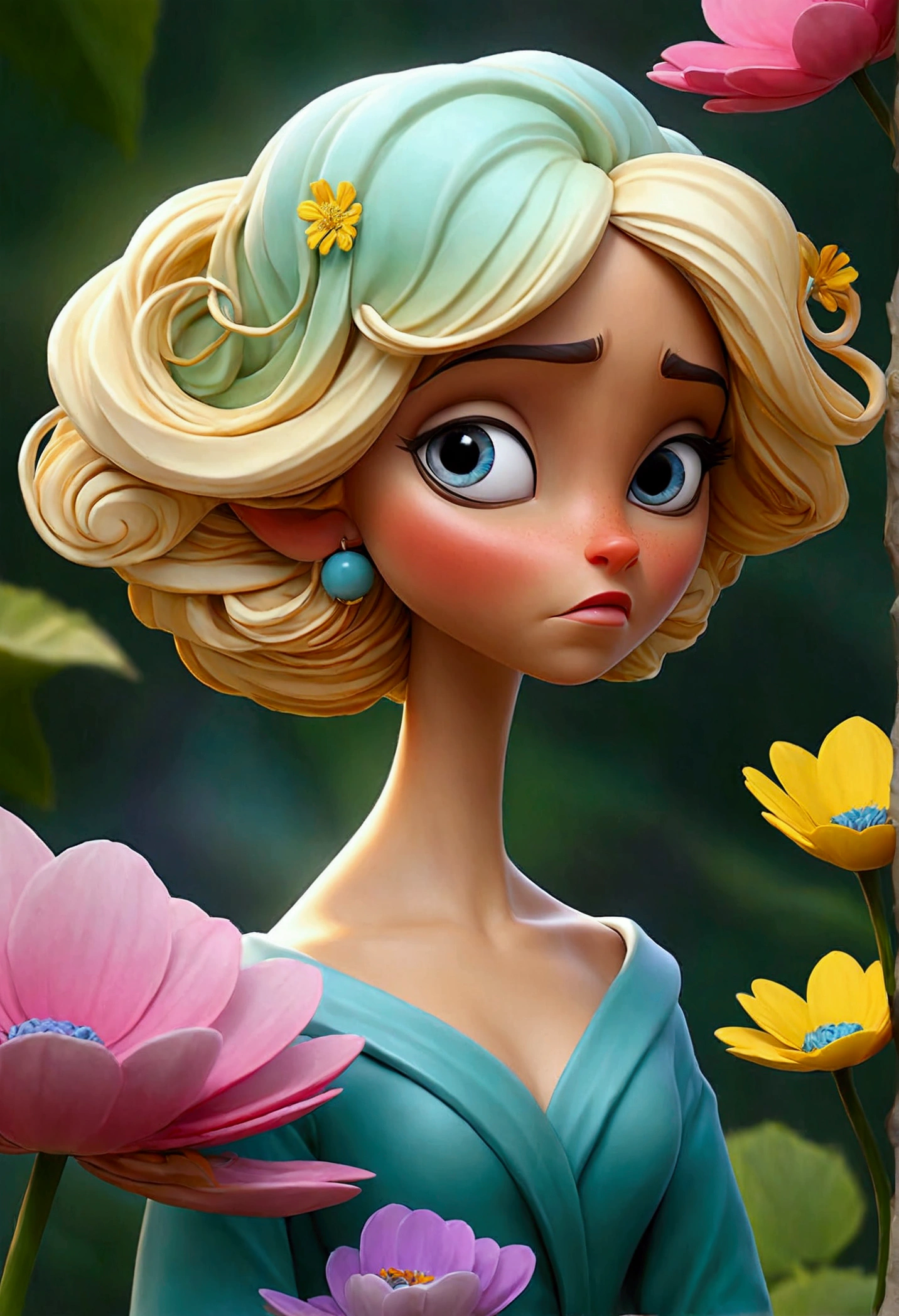 Le fond est vert-bleu,Le tout exprimé avec des bijoux, l'arrivée du printemps, diverses belles fleurs de chrysanthème
, belles papillons,angles regardant d'en bas, divers bijoux tombant du ciel, magnifique et belle vue superbe, légèrement brumeux, fantastique, Haute résolution, 8k, (meilleure qualité, haute résolution, réaliste:1.37), fleurs métalliques brillantes, pétales complexes et délicats, surfaces réfléchissantes, couleurs vives, Détails complexes, vue rapprochée, jardin surréaliste, Beauté surréaliste, ambiance de rêve, beaux-arts, plantes abstraites, sculpture métallique, textures contrastées, lueur éthérée