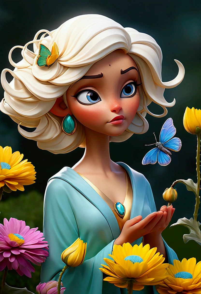 Le fond est vert-bleu,Le tout exprimé avec des bijoux, l'arrivée du printemps, diverses belles fleurs de chrysanthème
, belles papillons,angles regardant d'en bas, divers bijoux tombant du ciel, magnifique et belle vue superbe, légèrement brumeux, fantastique, Haute résolution, 8k, (meilleure qualité, haute résolution, réaliste:1.37), fleurs métalliques brillantes, pétales complexes et délicats, surfaces réfléchissantes, couleurs vives, Détails complexes, vue rapprochée, jardin surréaliste, Beauté surréaliste, ambiance de rêve, beaux-arts, plantes abstraites, sculpture métallique, textures contrastées, lueur éthérée
