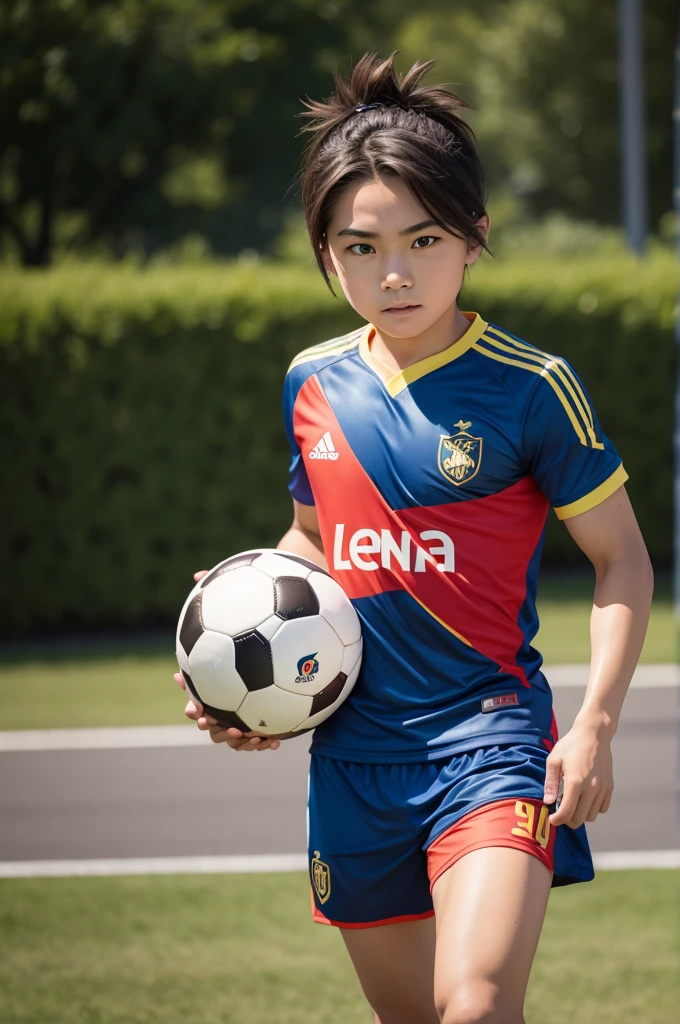 Highest quality, High resolution:1.2, Very detailed, Realistic:1.3, ((Beautiful woman))、((Super tight uniform))、((Big Breasts))、Vibrant colors, play soccer,(Blunt bangs)、((Various Hair Styles))、Different hair colors、With bangs、Wet Hair, concentrate, splash, Action Shots, Grass blotches, Muddy ground, Wet turf, decide, Fast-paced games, Athletic physique, Shiny soccer ball, Wet Uniform, raindrop, Blurred motion, ボールにconcentrateする, Intense competition, Skillful dribbling, Energetic play, Teamwork, powerful shoots, Wet pitch, Passionate sports, Fierce decide, Humid atmosphere, Fluid movement, emotional expression、Dramatic lighting, Women's Sports, Avid athletes, Exciting Games, Endure, Excited state, Speed and agility, Energetic play, 濡れたsplash、smile、((Red Uniform))