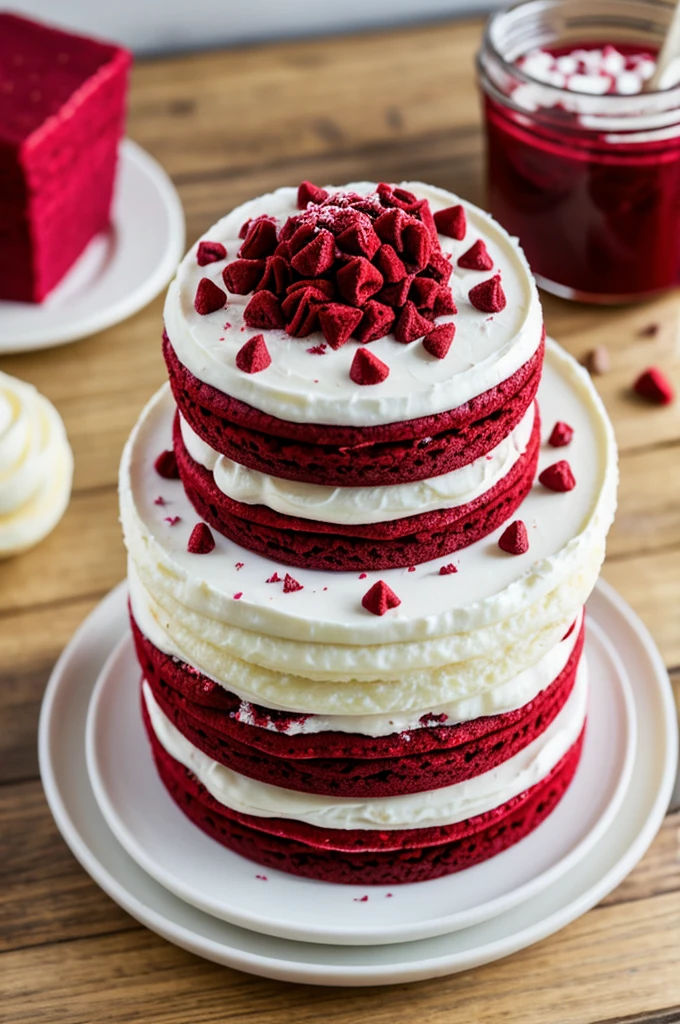 Mini homemade red velvet pastel