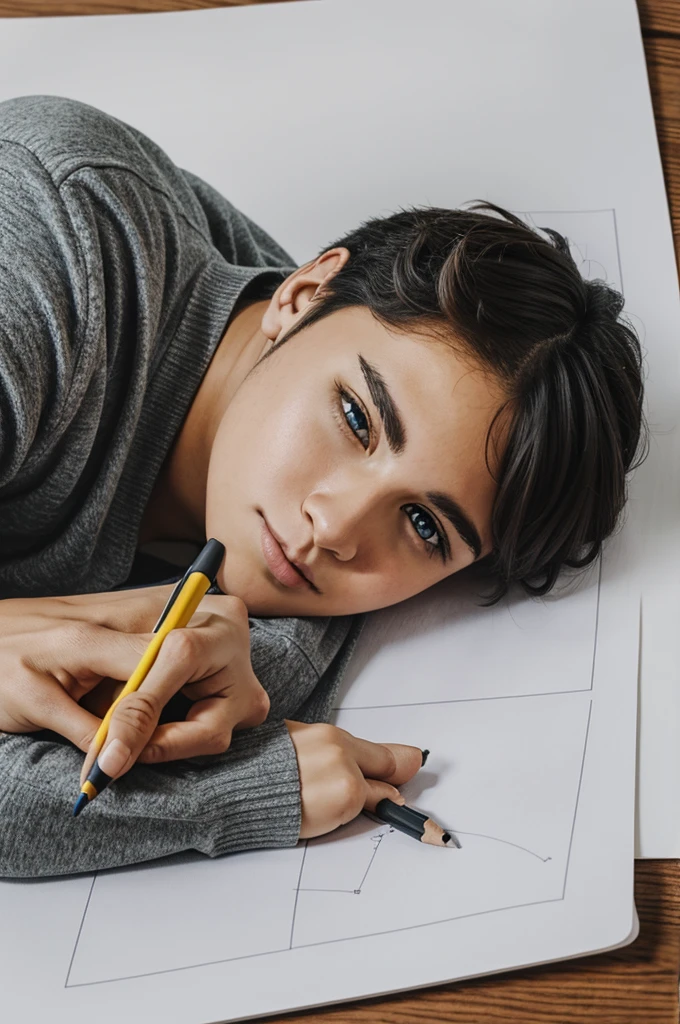 Drawing of a who wants to continue with his studies