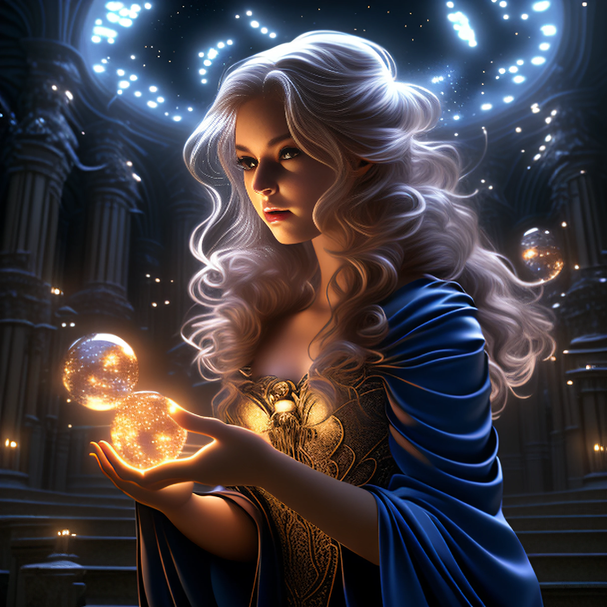 It's a magical world, The Magical Girl Is Performing Magic, the magical world is very beautiful and magical, The whole wizarding world is magnificent, The Magic Castle is magnificent,Beautiful magical girl can see your face. She was working her magic ,There are magical stars everywhere (scene from the film, Masterpiece artwork, realist sense, ultra-high resolution)City art science fiction fantasy wallpaper, in the style of sky blue and white, narrativa caprichosa, fauvist-fantasy, Flowing surrealism, uhd image, I can't believe how beautiful this is, hyperbolic expression,cinematic realism, Ultra-optimal resolution