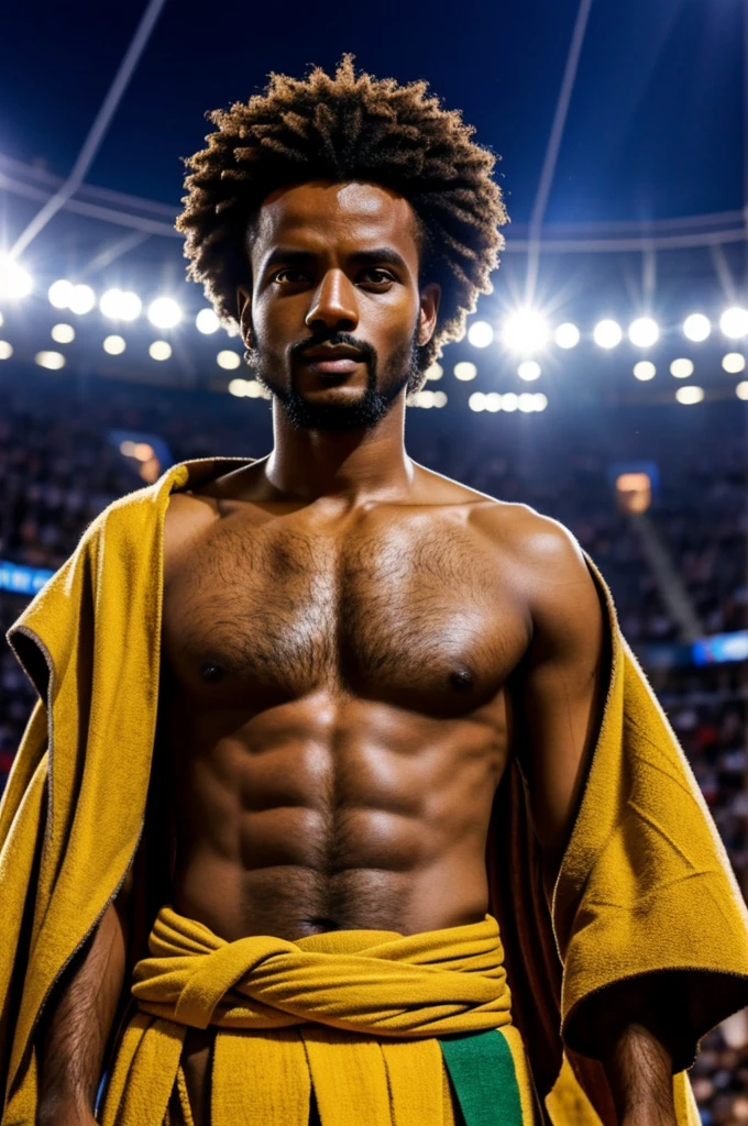 A man who is in the new arena with ethiopian look