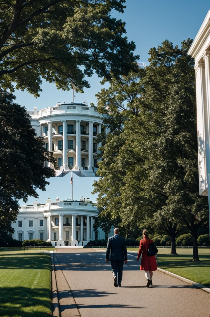 homelander walking towards the white house 