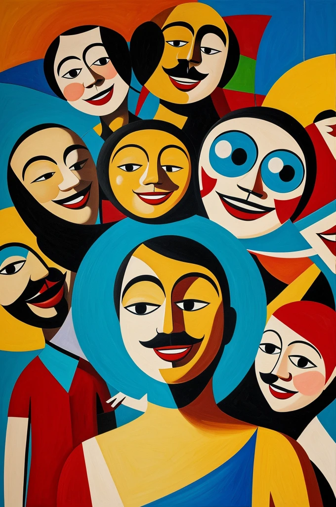A Dadaist painting with a theme of Happiness