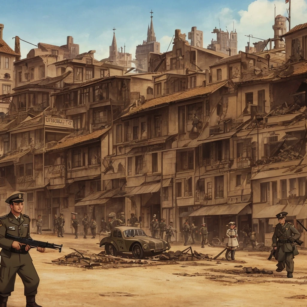 Sole, German, Second war, world war, Germany, militar, blacksad, smilling face, dirt, Undoing,destroyed city, Terror, animadas, Disney, Cartoon, detailded, bonitas,