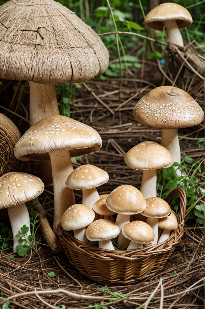 baskets of mushrooms