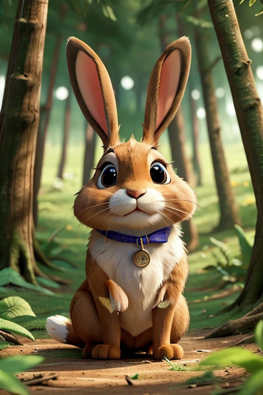 real type rabbit in the forest