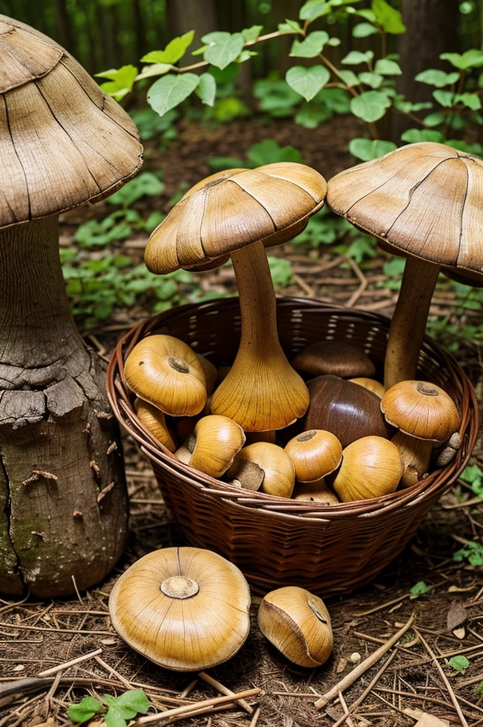 a basket of boletus mushrooms