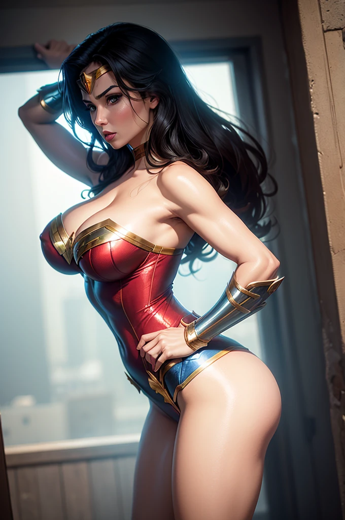 Sexy Wonder womsn, , big , boob crack