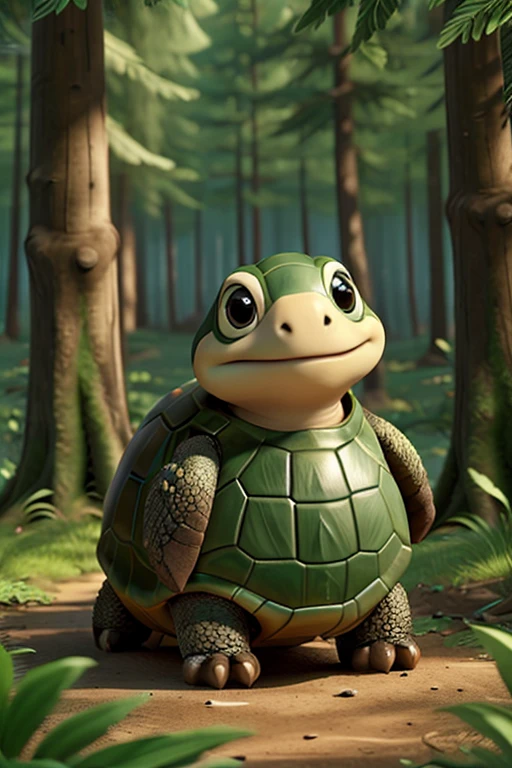 a real type turtle in the forest