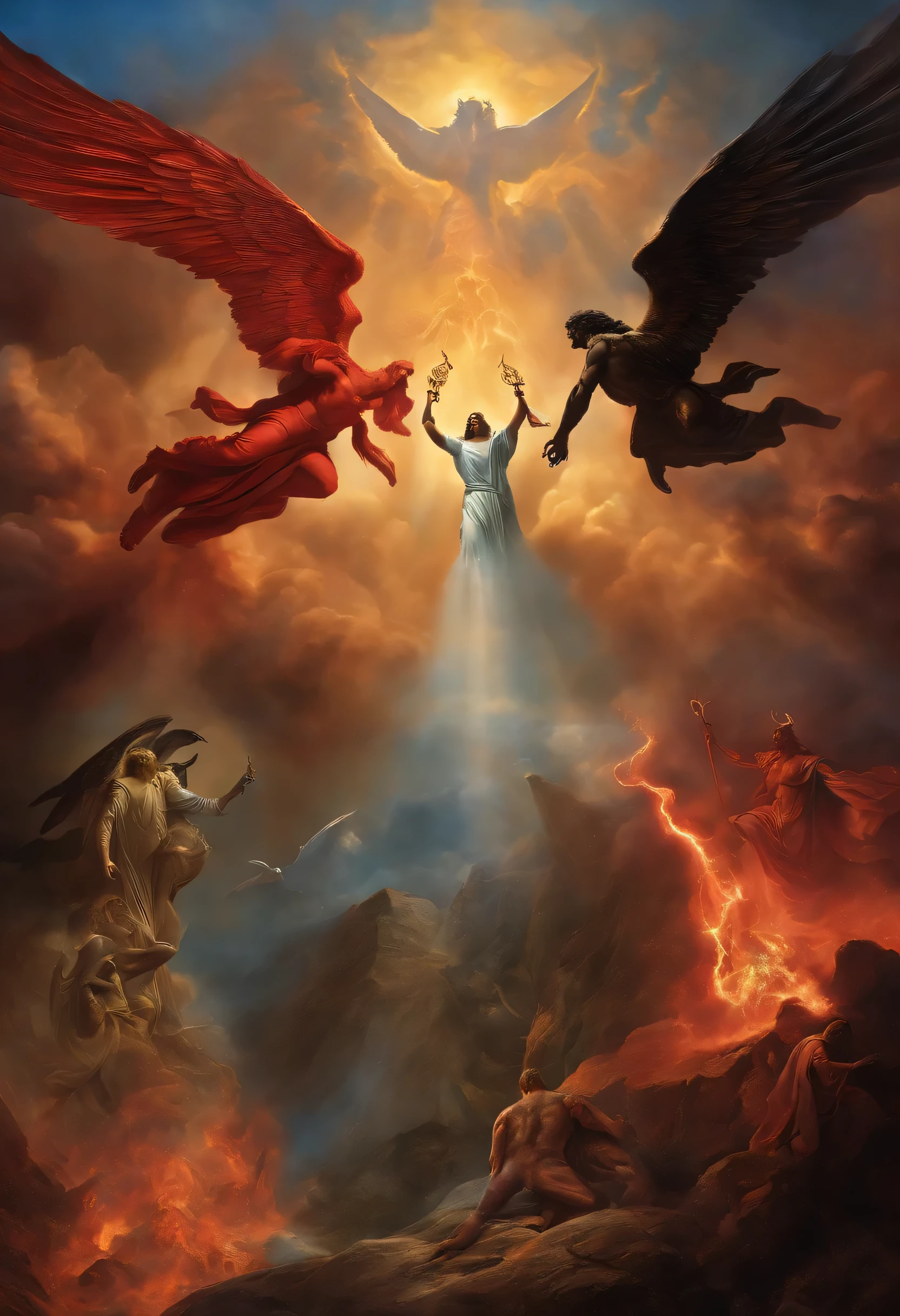 God VS Satan Blake God and Archangel VS Satan and Lucifer