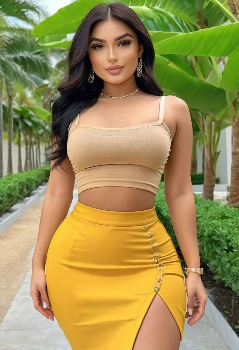(best high quality:1.5), work of art, (8k), extremely detailed, (High details:1.4), Solo, ((HotLexi)), female with 24 years old, (crop top, pencil skirt), ((shaped-hourglass hot body)), (pretty perfect square defined model face:1.2), BREAK,