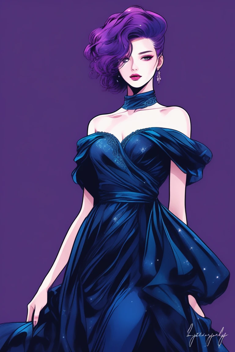 (Best quality, sketch:1.2),realistic,illustrator,anime,1 girl, detailed lips,custom, bad women, details, black and aquamarine gradient background,neon hair,Textured trim, masterpiece, retro classic style, [female mannequin close up, Sexy dress, silk dress, mercury dress, Astral dress, beautiful silky dress, Sexy dress, dark dress, Dark purple clothing, revealing stylish dress, dark Astral dress, soft silk dress, elegant navy blue dress, stylish dark dress, airbrush dark dress, fantasy dress, Baroque dress, extravagant dress] (photographic portrait)