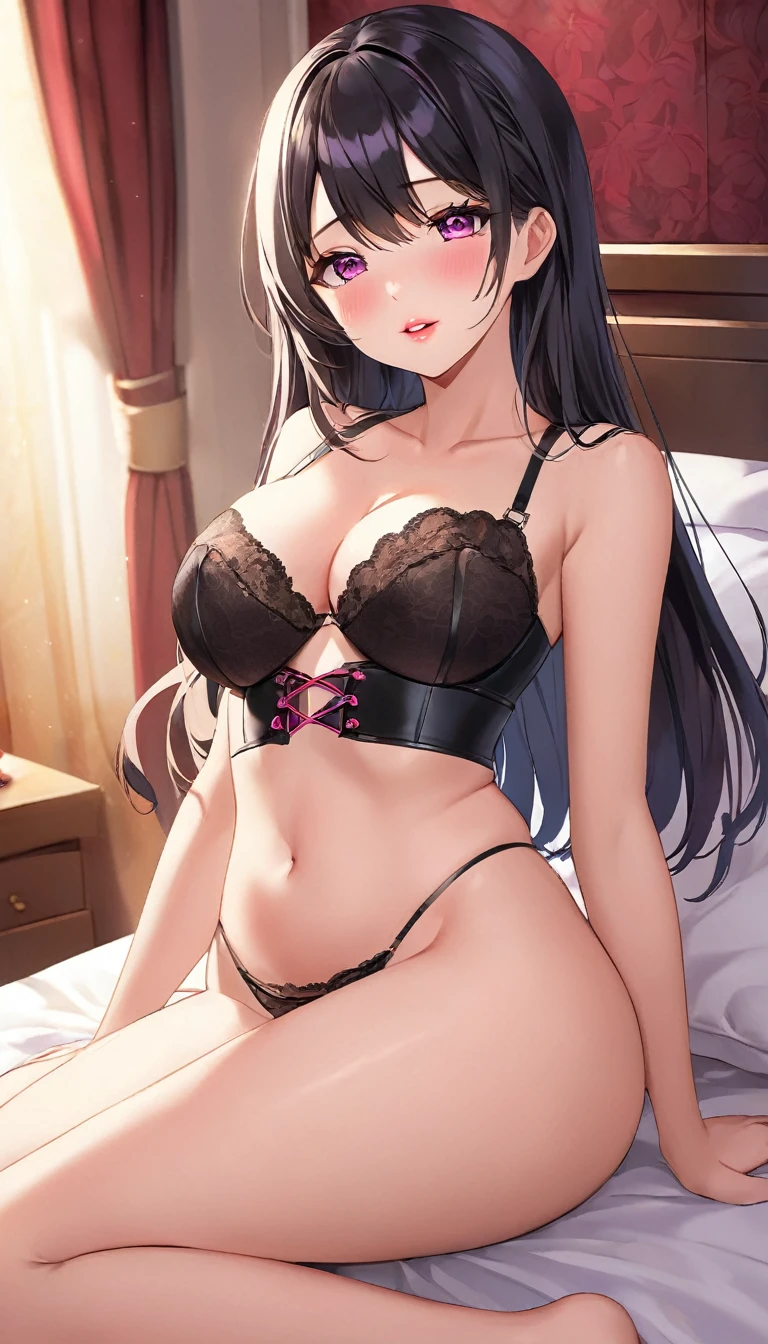 {{{{{16k, Romantic consensual intercourse with her right after she enters the hotel and showers after a great date}}}}}, {{{{{a girl who flirts with men with made-up cuteness who underwent breast augmentation liposuction surgery, Her bra make her look neat and clean with the cuteness, Her plastic perfection is high school cuteness but she's got too much experience charming men to have a bewitching aura about her, Her labia and pussy without pants have been surgically adjusted to be cute and symmetrical, Her repeatedly plasticized fake face and tits are described in detail, She gaze me with her eyes upward, Tonight I can fuck the girl in front of me however I want and she accepts it, transforming a Japanese girl into her facial rank to the SSS rank of top-notch pretty actresses, She's in a romantic hotel filled with female hormone steam, her beautiful big tits slender underbust, she grew into a girl that she had an lewd fetish for lips and necks and waistlines, The lush growing tits and waistline of ripen quickly, her clearer nip line from underbust to hips, Her too-beautiful rounded tits wrapped in her cute pure bra, Her hair is replaced by a bang long glossy very Straight black hair, The growing body is reproduced with thick vivid lips, She transforms her into a cute once-in-a-millennium}}}}},{{Extremely detailed}},{{{{{I inserted it into her cunt in Cowgirl position with her hands pulled as she sits flat on her back in a girl-sitting position and The moment when she who usually pretends to climax because she wants money as soon as possible unintentionally has a real climax and realizes her pure love, She's the one whose eyes are getting more and more watery as she climaxes over and over again her heart filled with pure love, integrated her head small, Enchanting Too thick and erotic lips, Her thickened deep pink lips shimmer with luster}}}}}