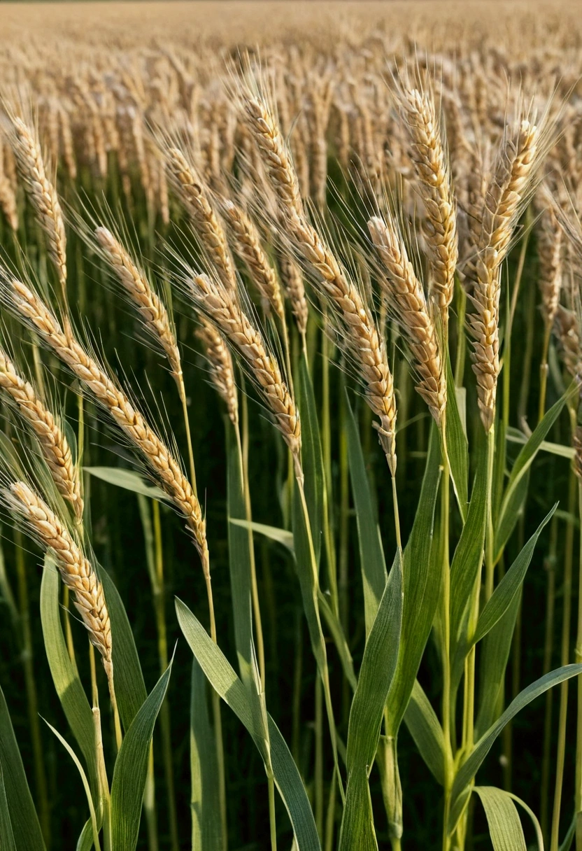 Complete structure of the rye plant, all its parts located in Spanish