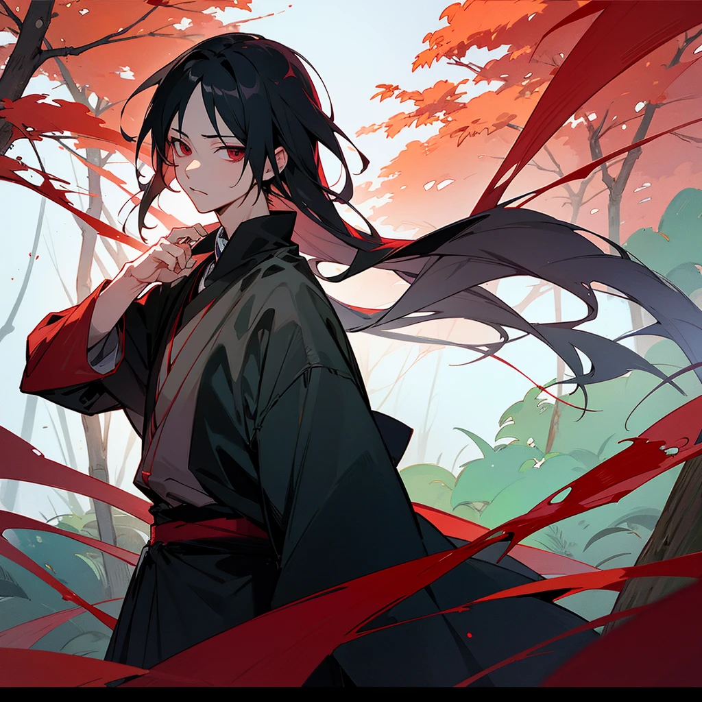 Itachi uchiha in a forest
