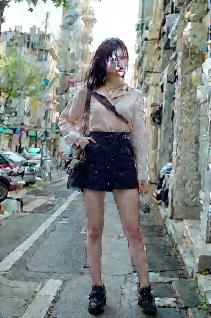a realistic image wearing dior clothing posing on a street