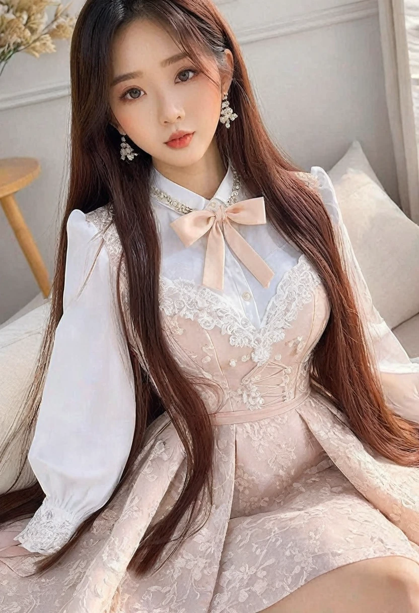 (best high quality:1.5), work of art, (8k), extremely detailed, (High details:1.4), Solo, ((HotLexi)), Korean Ulzzang girl with 24 years old, ((dress)), (((Photo of a medium body))),