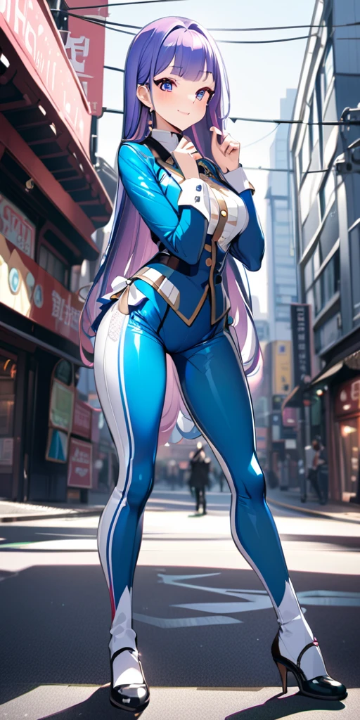 ((Highest quality、masterpiece、Anime Style、Highest quality、High resolution、8k、detailed、ultra-detailed:1.3))、Long legs、Sharp focus:1.2, Beautiful woman with perfect figure:1.4、(smile:1.2), double eyelid、30-year-old woman、Sexy pose、((((Shut your mouth.、One Woman)))),The background is tokyo、アヘ顔,