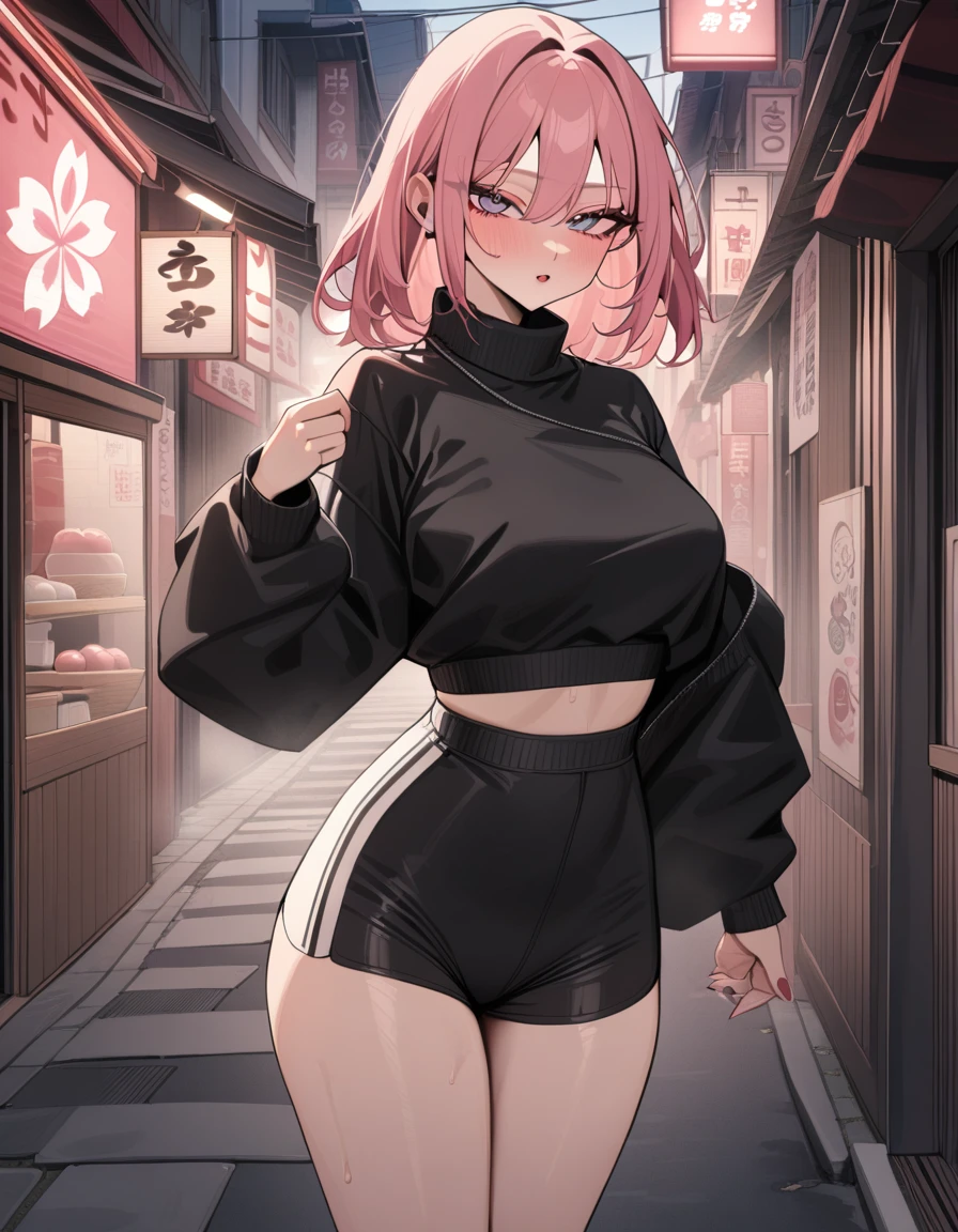 1girl, Sakura,naruto,street,perfect eyes,masterpiece,very aesthetic,newest,sensitive