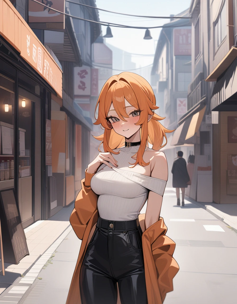1girl, Nami,one piece,street,masterpiece,very aesthetic,newest,sensitive