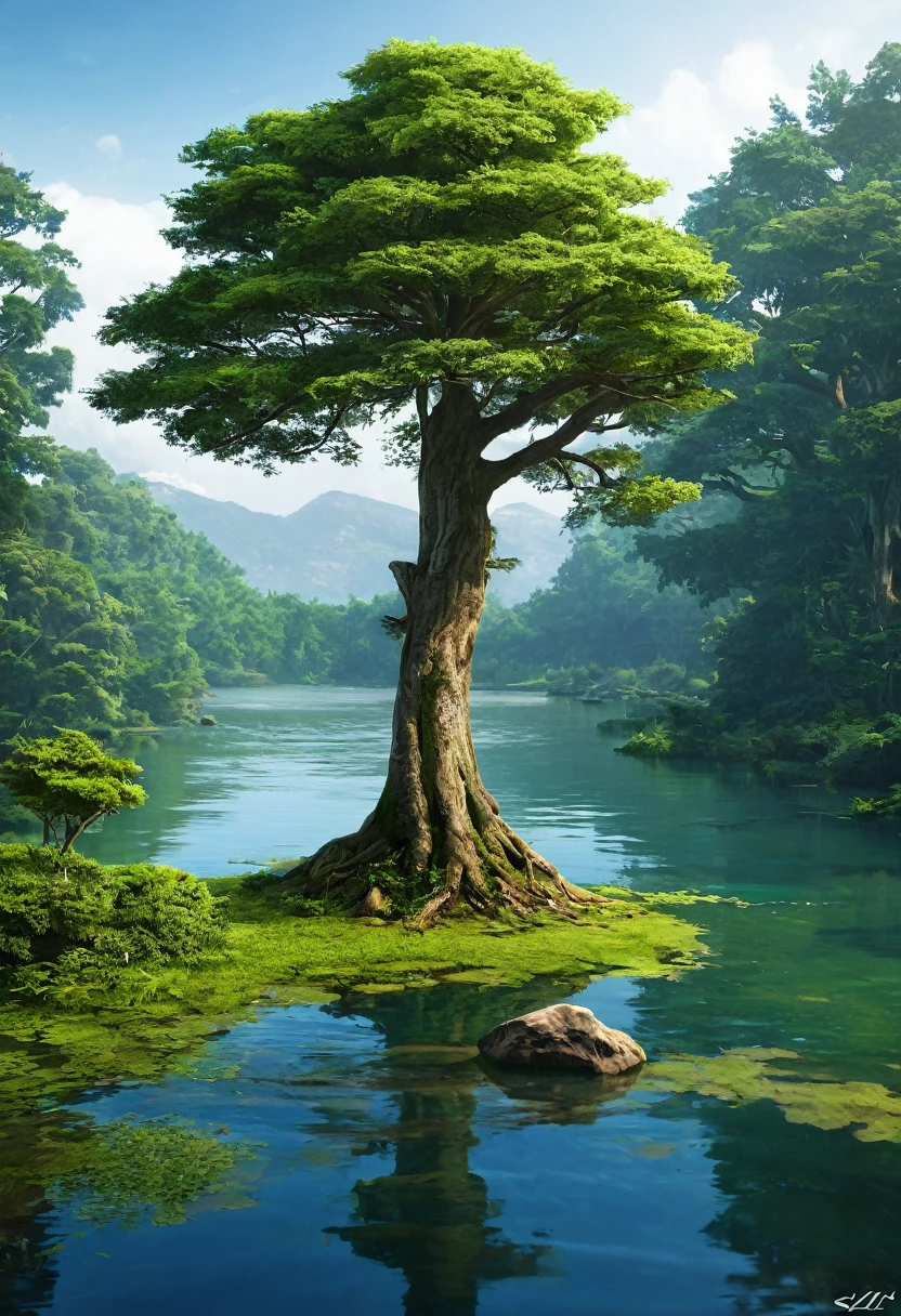 no balance de saia, , balance, Realistic high quality, Kizi, tree, gram, forest, lake
