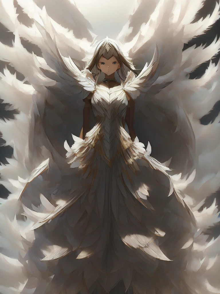1boy, armor, full body, dark armor, angel wings, many wings, white wings, holding a scimitar, cosmic, masterpiece, high quality, best quality, crystal in chest, beautifull, epic