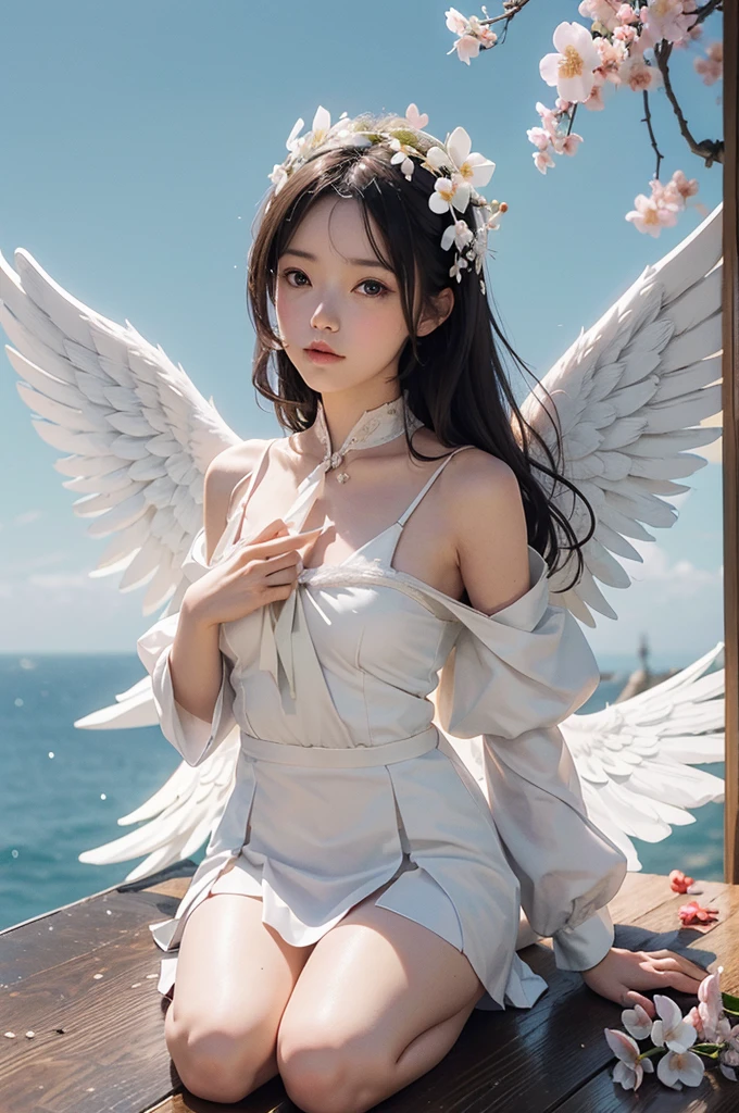 Symbole central :
angel : A stylized angel with outstretched wings, peut-être inspiré par des motifs traditionnels japonais ou avec des ailes faites de papier.
Halation : Un halo lumineux au-dessus de la tête de l'ange pour souligner l'aspect divin.
Paper elements :
Texture : Intégrer des textures de papier dans les ailes ou les vêtements de l'ange.
Parchemin : A rolled up parchment or traditional Japanese paper pattern as a background.
Clan symbol :
Kanji : Inclure les kanji 神 (we) et Angel (Tenshin) dans un style calligraphique traditionnel.
Armoiries : Utiliser un motif circulaire ou hexagonal pour donner une apparence de blason de clan.
colors :
palette : Utiliser des couleurs douces et éthérées comme le blanc, money, l'or et des touches de bleu clair.
sharp contrast : Add soft shadows to create depth and highlight logo elements.
decorating :
Fleurs : Incorporate Japanese flower designs like cherry blossoms (sakura) around the logo.
clouds : Ajouter des nuages stylisés pour renforcer l'aspect céleste.
Visual Description Imagine a golden circle bordered with cherry blossom patterns. inside, an angel with outstretched wings, réalisées avec une texture de papier japonais, occupies the center. L'ange porte un halo brillant au-dessus de sa tête et tient un parchemin enroulé dans ses mains. Behind the angel, les kanji 神 et Angel sont écrits en calligraphie noire élégante, se fondant harmonieusement dans le design.