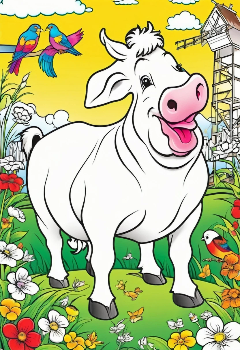 Animal farm, vivid colour, for kids coloring book