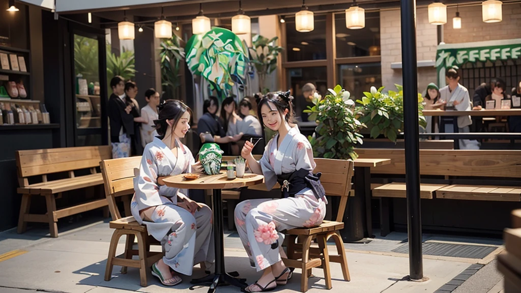 (((((((Emphasize cleavage)))))))

(((((((((Three Women))))))))) 

(((((((((((Woman in floral yukata))))))))))
(((((((((((Starbucks Outdoor Cafe)))))))))))、

((((((White skin))))))
((((((Heavy makeup))))))
((((((Beautiful Face))))))
(((((((((Full body photo)))))))))
 ((((((((お洒落でcuteStarbucks Outdoor Cafe)))))))) 
8k、RAW Photos、Highest quality、Super detailed、Super Resolution、Ultra HD、8k wallpaper、Amazing details 


 ((((((Sit down and eat cake、Drink Starbucks coffee、smile))))))、
(((((Heart Necklace))))) 
((Small hands)))
Modern and sleek design：Interior design using natural materials、Many of the designs are warm and made using wood and metal.。 Large windows：自然光をたっぷり取り入れるためのLarge windowsがあり、Providing a bright and open space。 Green Interior：Potted plants are effectively placed、It creates a relaxing atmosphere。 artwork：Works by local artists、Starbucks-related art on display。 Cozy seating：Cushioned chairs and sofas、Bar sheet etc.、A variety of seating options available。 Open kitchen area：Being able to see how drinks and food are made、We provide peace of mind and transparency。 Unique lighting：Antique lamps and chandelierodern lighting fixtures are used。 Comfortable background music：Relaxing music is playing、A comfortable space is provided。 Wide々Table space：一人でもグループでも使いやすいWide々There is a table with。 Community Table：There is a large table where you can socialize with other customers.。 Seasonal decorations：The decorations are themed according to the season.。 Design with a local feel：The design incorporates the local culture and characteristics.。 Fragrance production：コーヒーの香りが店内にWideがり、A space that satisfies the five senses has been created.。 Conversation with a barista：フレンドリーなConversation with a baristaが楽しめるカウンターエリアがあります。 



8k、RAW Photos、Highest quality、masterpiece:1.2、Super detailed、Super Resolution、Ultra HD、8k wallpaper、Amazing details、Photorealistic:1.4、Having fun by the water、Full Body Shot、Full body photo、High-resolution RAW color photos、Professional photos、A scene full of emotion、Very detailed and beautiful、Ultra HD、8k wallpaper、Amazing details、Huge file sizes、Highly detailed beautiful girls、Highly detailed face Highly detailed eyes、Extremely realistic skin、 Highly detailed fingers, Highly detailed nose, Highly detailed mouth, Perfect Anatomy, Highly detailed background, Highly detailed clothing, Teen, cute女の子, Famous Japanese Idols, cute, Realistic body, Slender, White skin, Glowing Skin, Slim body, Realistic Face, Delicate eyes, double eyelid,(Small hands)






